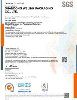 BRCGS Global Standard for Packaging Materials · Shandong Welink Packaging Co., Ltd